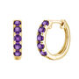 Amethyst Hoop Earrings in 10K Yellow Gold