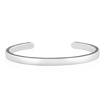 Men's High Polished Cuff Bracelet in Sterling Silver