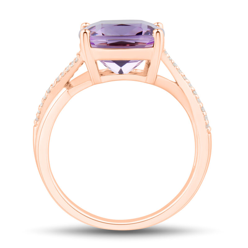 Amethyst and Diamond Accent Ring in 10K Rose Gold&nbsp;