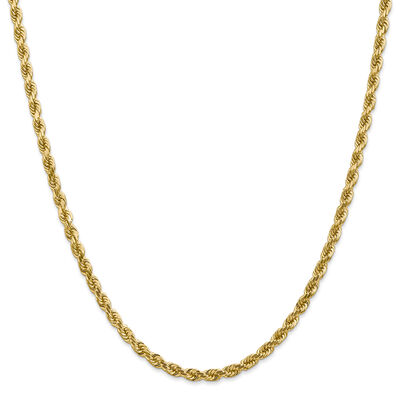 Diamond Cut Rope chain in 14K Yellow Gold, 30