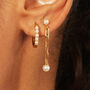 Pearl and Paperclip Link Earrings in Vermeil