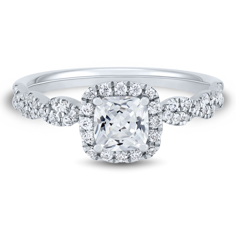 Cushion-Cut Diamond Halo Engagement Ring in 14K White Gold &#40;1 1/3 ct. tw.&#41;