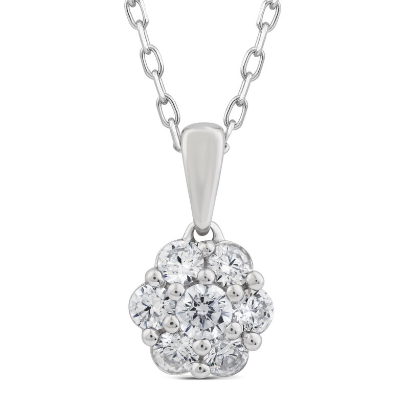 Lab Grown Diamond 7-Stone Pendant in 10K White Gold &#40;1/2 ct. tw.&#41;