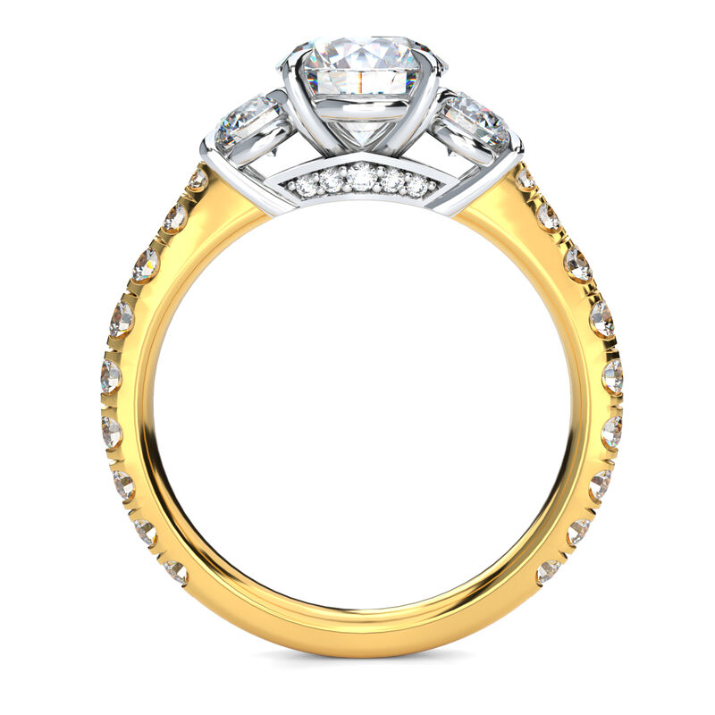 Lab Grown Diamond Three-Stone Engagement Ring in 14K Yellow Gold &#40;2 3/8 ct. tw.&#41;