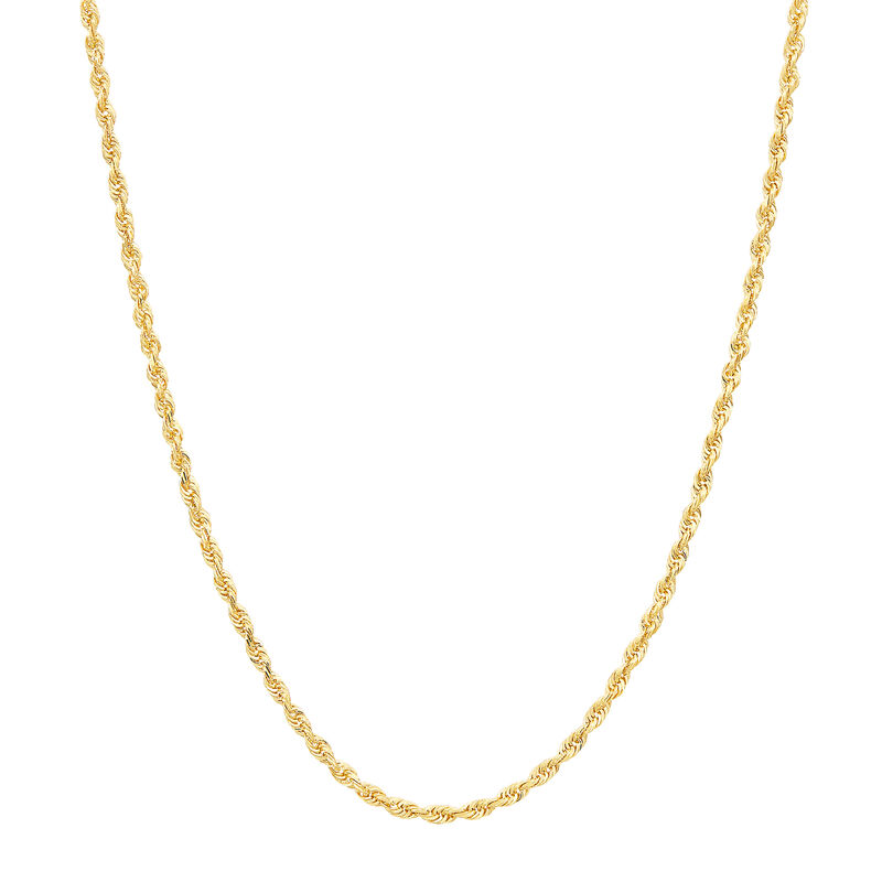 Solid Glitter Rope Chain in 14K Yellow Gold, 2.5MM, 18&rdquo; 