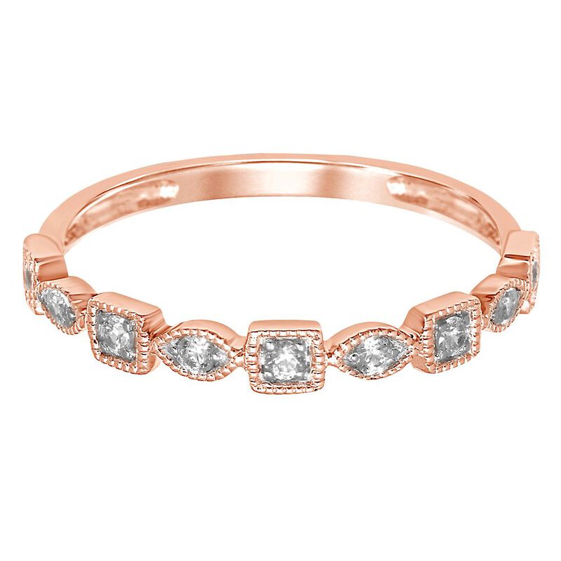 1/7 ct. tw. Diamond Stack Ring in 10K Rose Gold