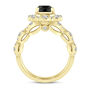 Black &amp; White Diamond Halo Engagement Ring in 14K Yellow Gold &#40;1 3/4 ct. tw.&#41;