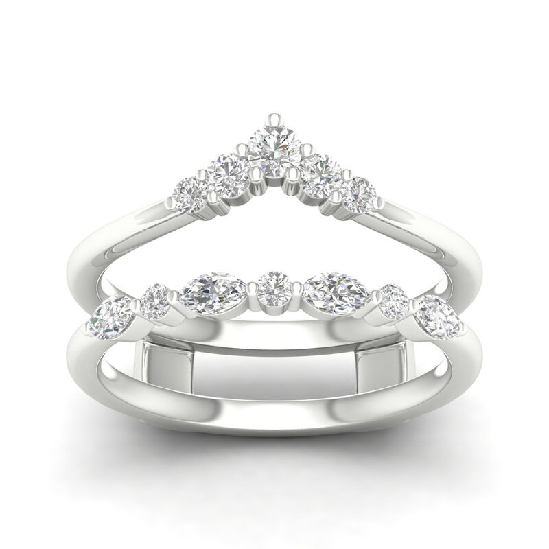 Marquise and Round Diamond Insert in 14K White Gold &#40;1/2 ct. tw.&#41;