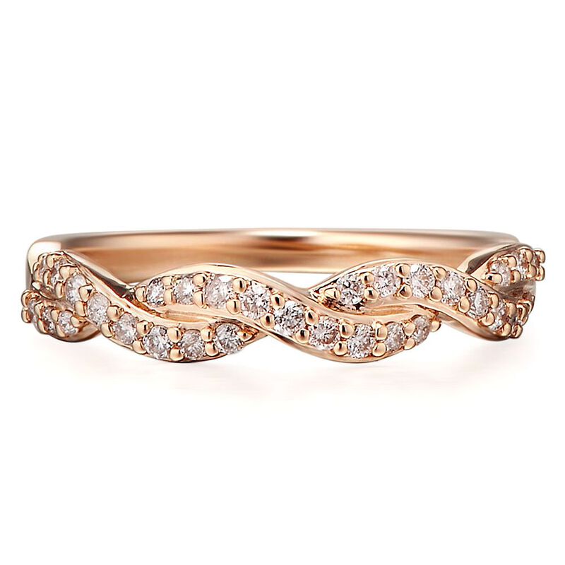 1/3 ct. tw. Diamond Twist Band in 10K Rose Gold