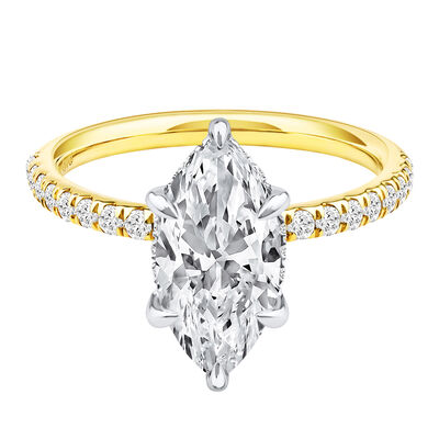 Palmer Lab Grown Diamond Marquise Engagement Ring in 14K Gold