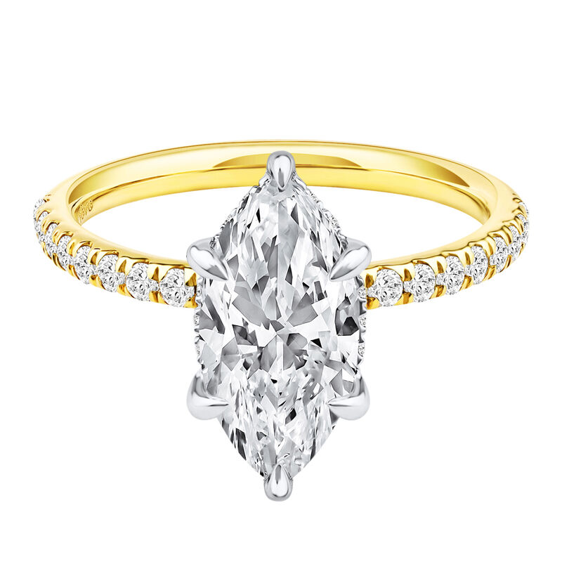 Palmer Lab Grown Diamond Marquise Engagement Ring in 14K Yellow and White Gold &#40;2 7/8 ct. tw.&#41;