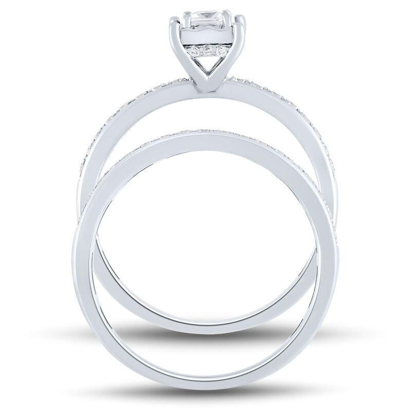 1/2 ct. tw. Princess-Cut Diamond Engagement Set in 14K White Gold