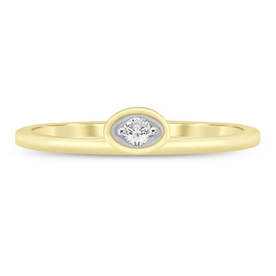 Diamond Accent Bezel-Set Ring in 10K Gold