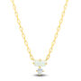 Lab Grown Diamond Accent and Lab-Created Opal Necklace in 10K Yellow Gold