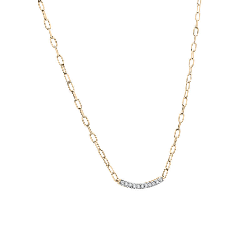 Diamond Curved Bar Necklace in Vermeil &#40;1/7 ct. tw.&#41;