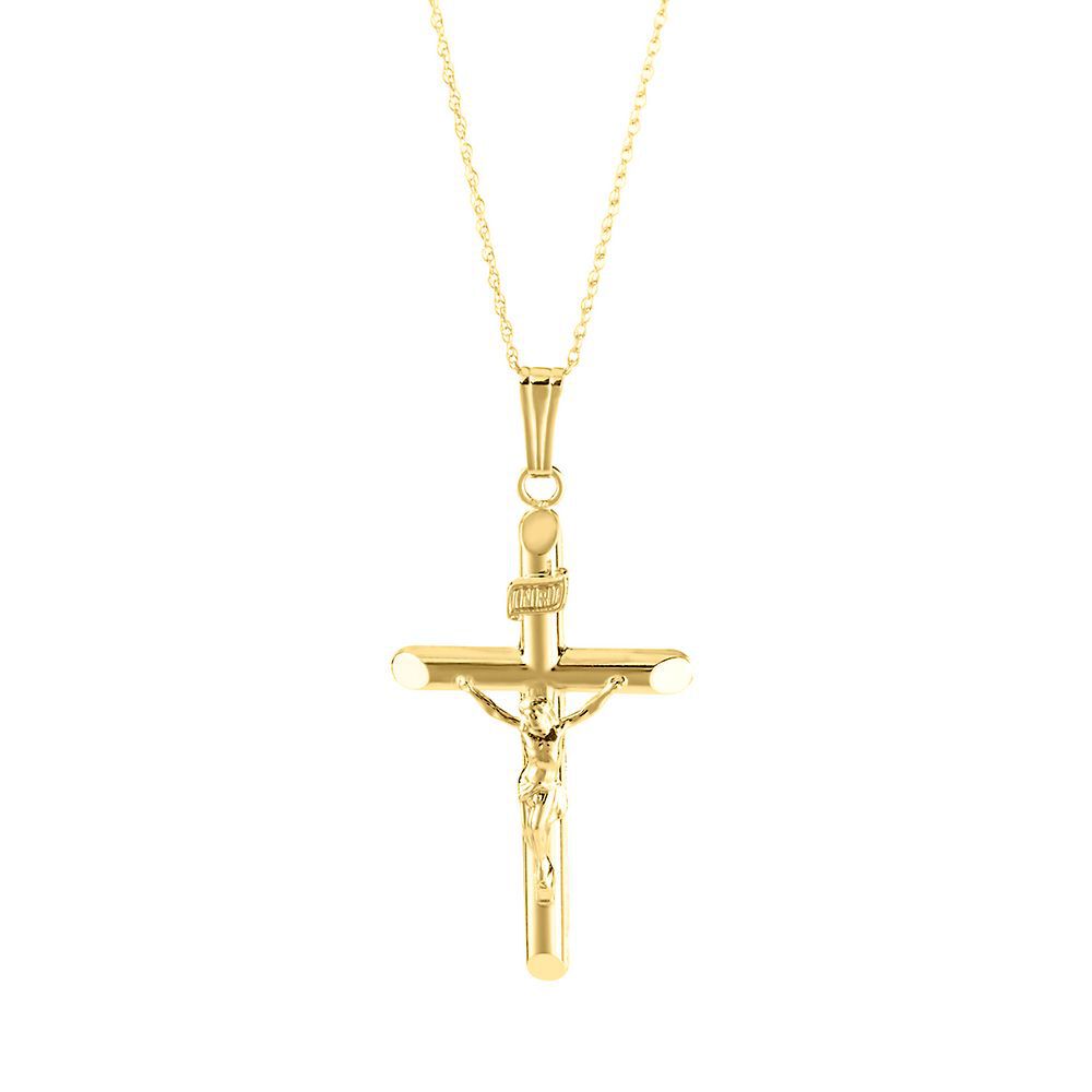 Crucifix Cross Pendant in 14K Yellow Gold | Helzberg Diamonds