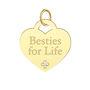 Besties For Life Heart Charm with Diamond Accent in 10K Yellow Gold