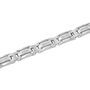 Men&rsquo;s Link Bracelet with Diamond Inlays in Stainless Steel &#40;1/7 ct. tw.&#41;