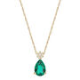Lab Created Emerald and Diamond Pendant in 10K Yellow Gold