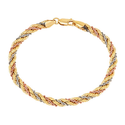 14K Gold Bar White Cord Bracelet