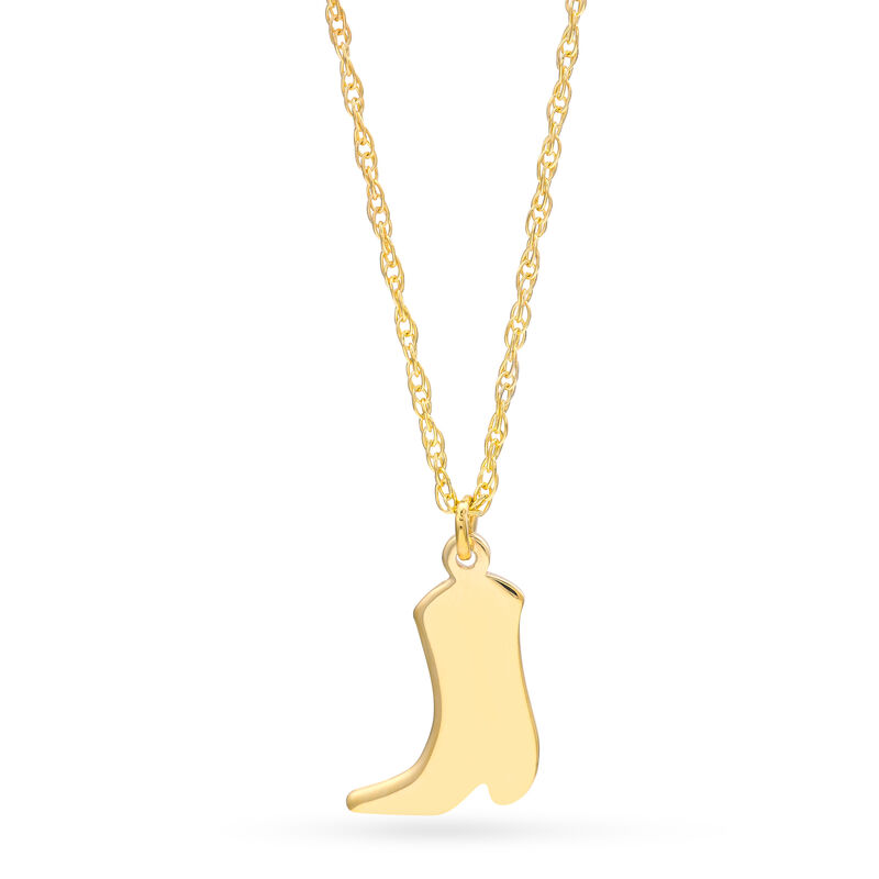 Cowboy Boot Necklace in 14K Yellow Gold