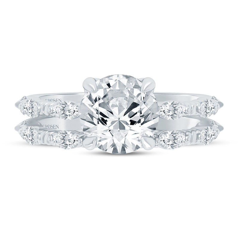 Thea Lab Grown Diamond Bridal Set in 14K White Gold &#40;3 ct. tw.&#41;