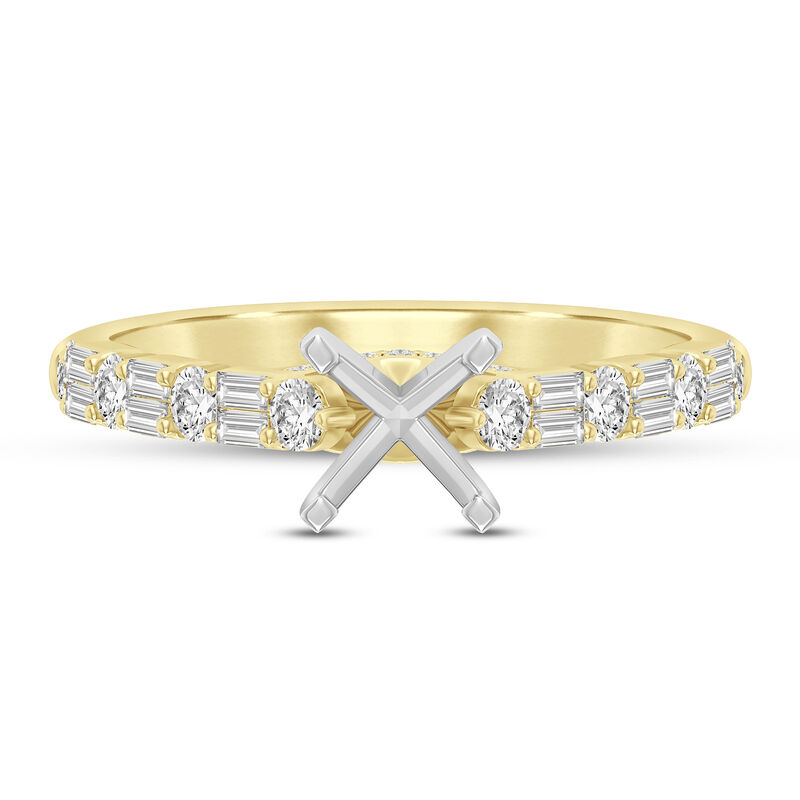 3/8 ct. tw. Diamond Semi-Mount Engagement Ring in 14K Yellow Gold and 14K White Gold