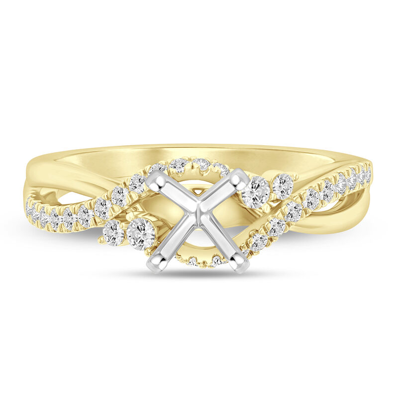 1/3 ct. tw. Round-Cut Diamond Semi-Mount Engagement Ring in 14k Yellow and White Gold &#40;Setting Only&#41;