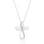 Diamond Open Cross Pendant in Sterling Silver