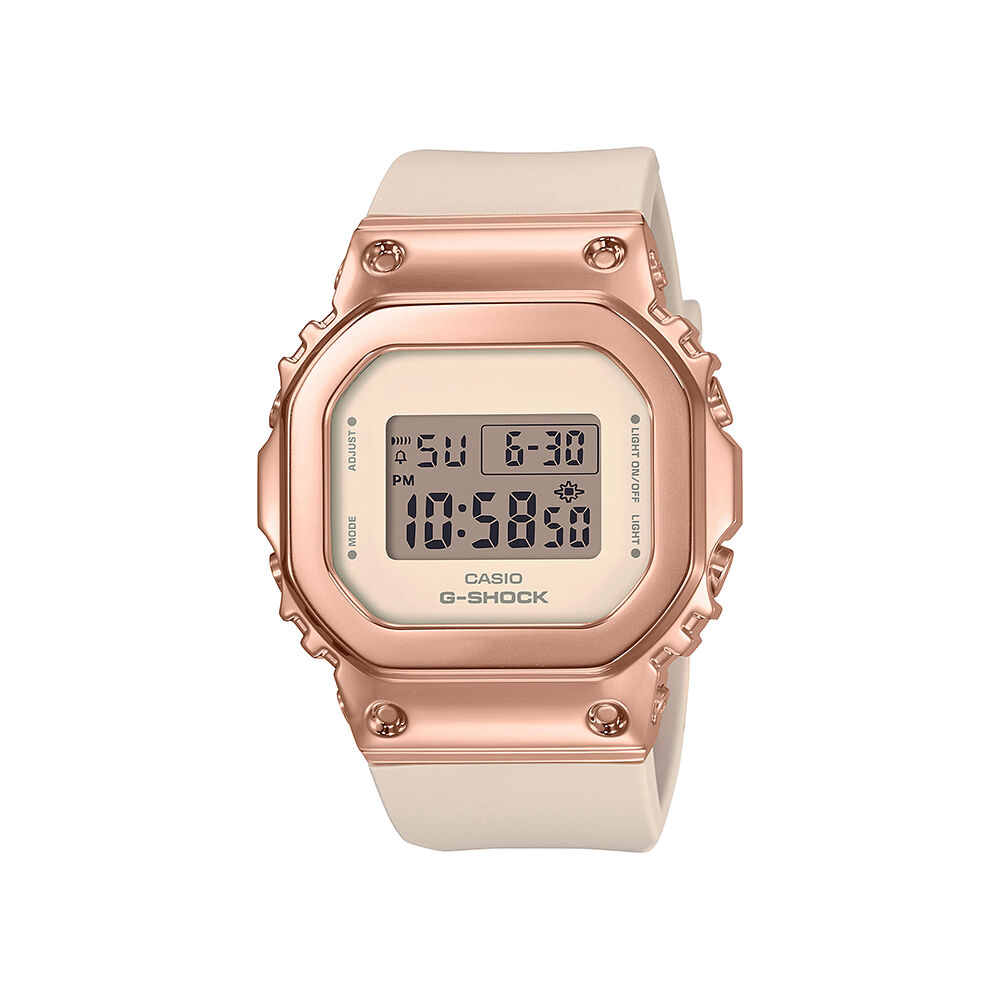 G-SHOCK Ladies 5600-Series Watch, Rose & Beige