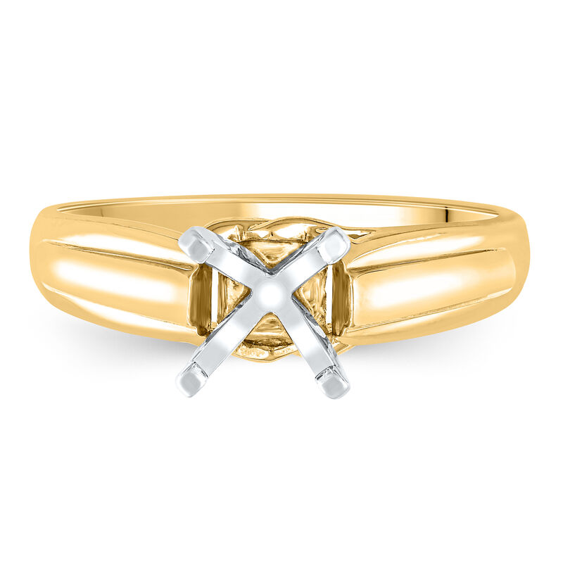 Wide-Shank Semi-Mount Engagement Ring in 14K Yellow Gold &#40;Setting Only&#41;