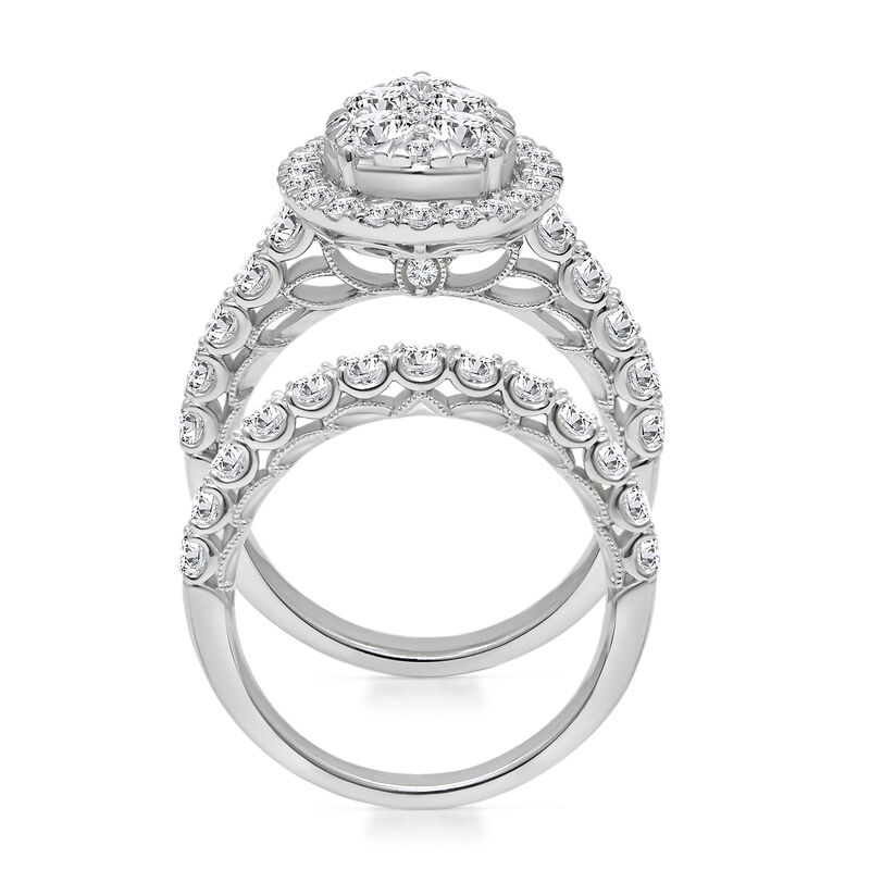 Lab Grown Diamond Pear-Shaped Engagement Ring Set in 10K White Gold &#40;3 ct. tw.&#41;