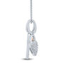 Diamond Accent Heart and Key Necklace in Sterling Silver and 14K Rose Gold
