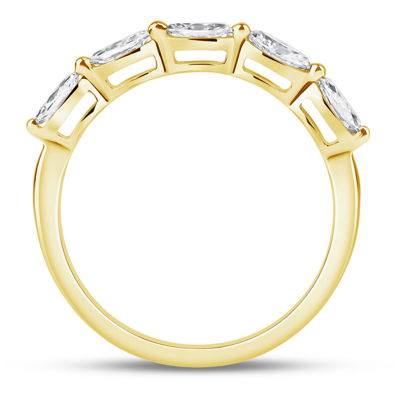 Lab Grown Diamond Marquise-Cut 5-Stone Anniversary Band in 14K Yellow Gold