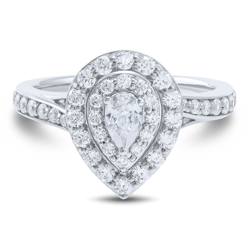 Diamond Pear-Shaped Engagement Ring in 14K White Gold &#40;1 ct. tw.&#41;