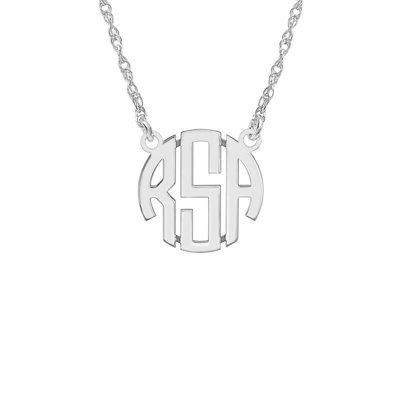Silver N Style  Monogram Necklace Sterling Silver Script Letter