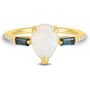 Pear-Shaped Lab-Created Opal, London Blue Topaz &amp; Diamond Accent Ring in 10K Yellow Gold&nbsp;