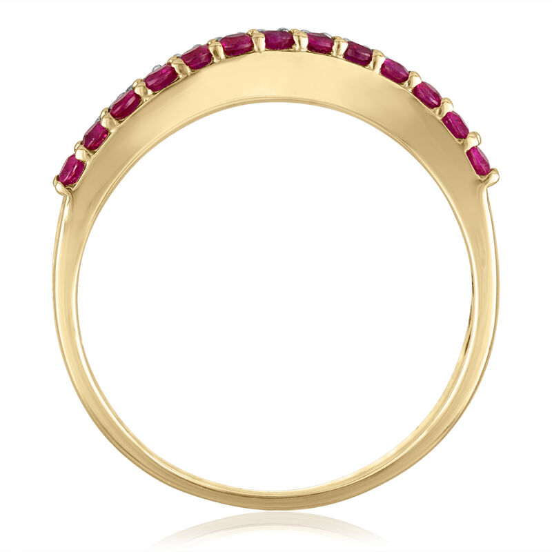 Ruby and Diamond Accent Ring in 10K Yellow Gold