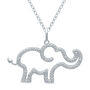 Elephant Pendant with Diamond Accents in Sterling Silver