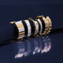 Diamond Vertical-Row Ribbed Hoop Earrings in Vermeil, 13MM &#40;1/10 ct. tw.&#41;