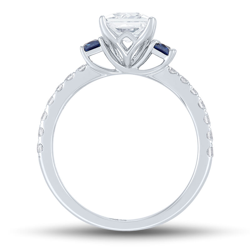 Lab Grown Diamond and Blue Sapphire Engagement Ring in 10K White Gold &#40;1 1/2 ct. tw.&#41;