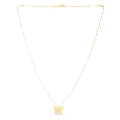 Butterfly Necklace in 14K Yellow Gold