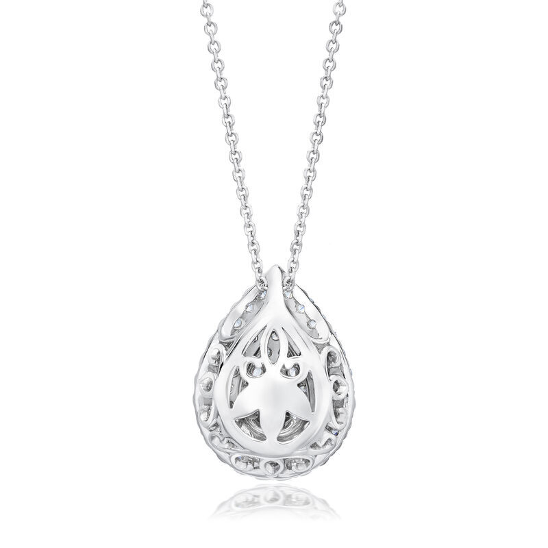 lab grown diamond pear-shaped cluster pendant in 10k white gold &#40;1 ct. tw.&#41;