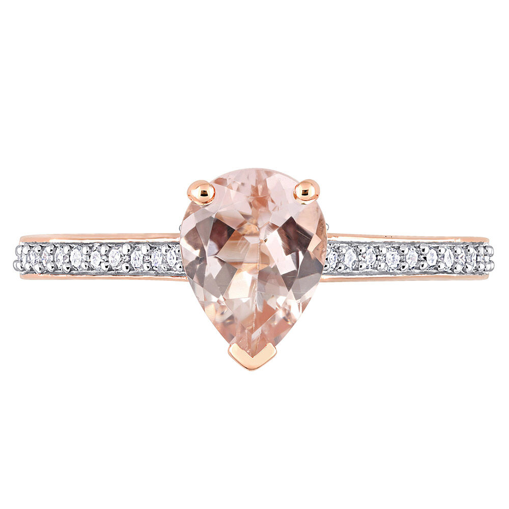 Morganite Heart and Topaz Pear Toi et Moi Ring