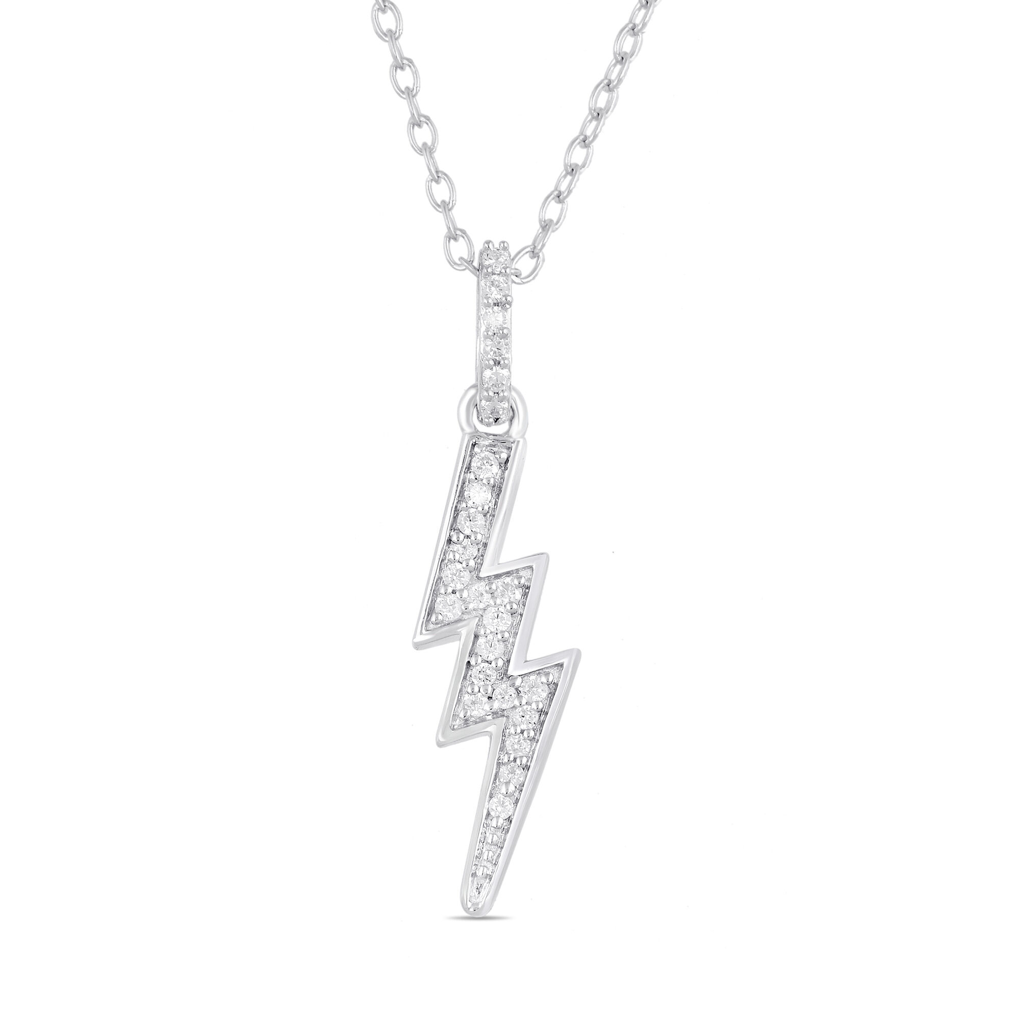 Chunky Silver Lightning Bolt Necklace – Raf and Grace
