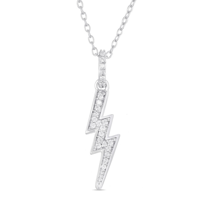 Diamond Lightning Bolt Pendant in Sterling Silver &#40;1/10 ct. tw.&#41;