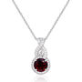 Garnet and Lab-Created White Sapphire Pendant in Sterling Silver