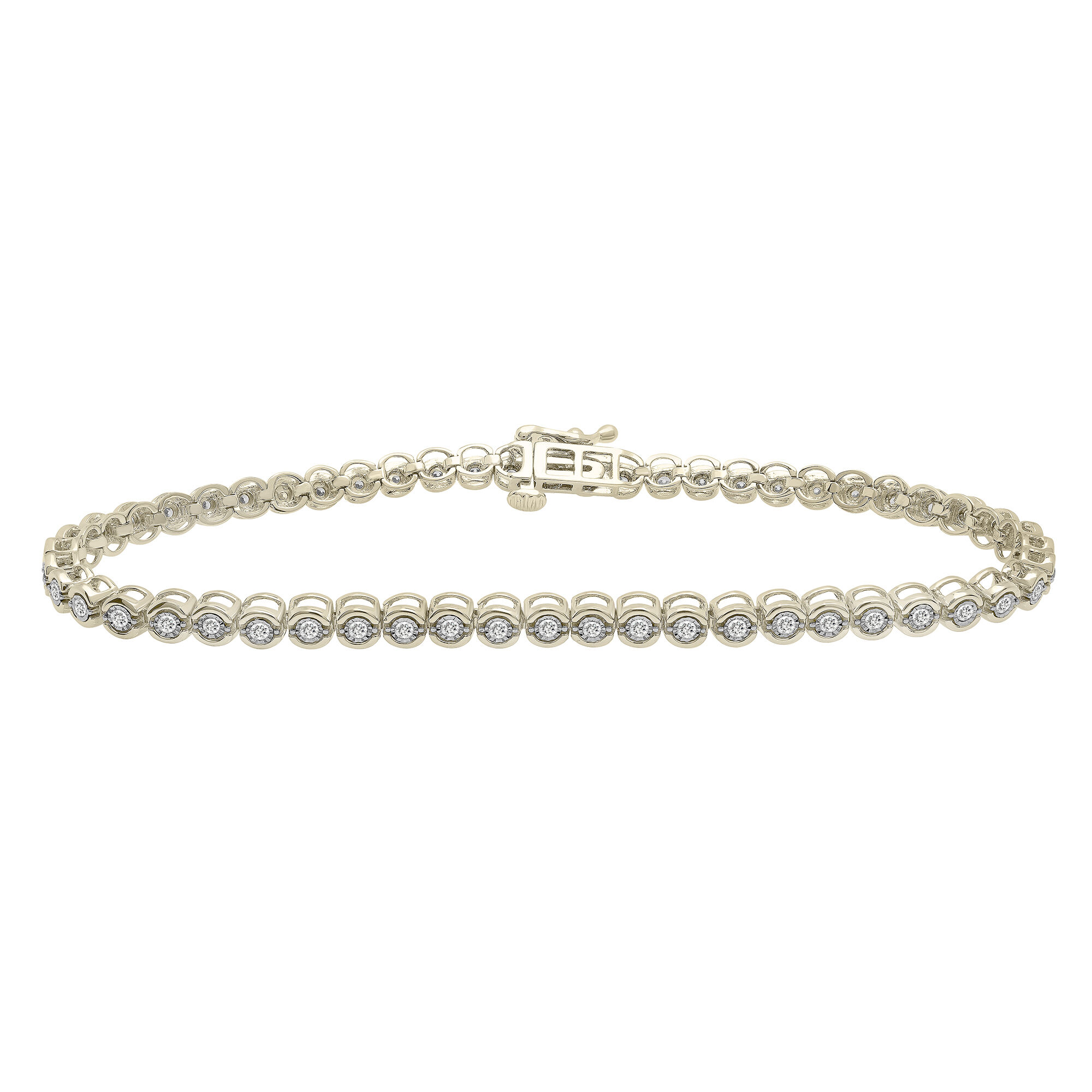 Diamond Bezel Illusion Tennis Bracelet - 14K Yellow Gold – Marie's Jewelry  Store