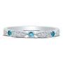 1/8 ct. tw. Blue &amp; White Diamond Stack Band in 10K White Gold