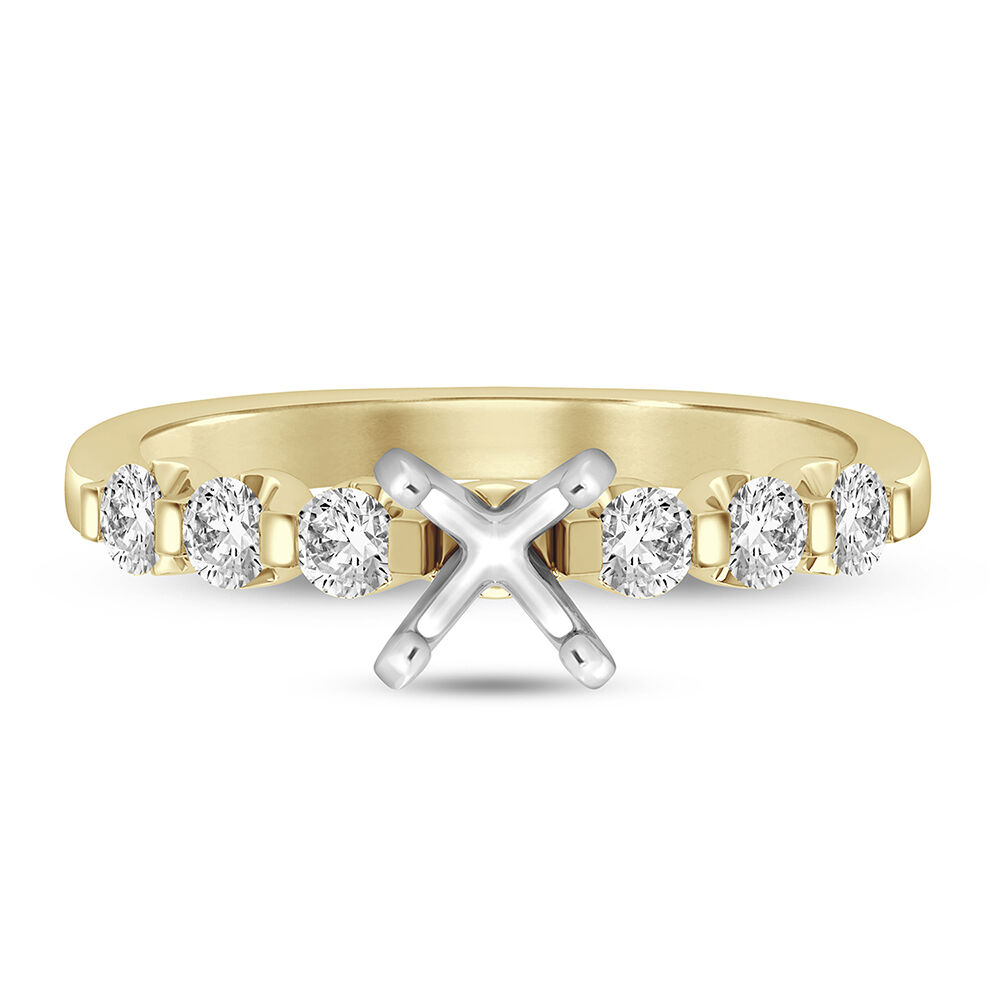 Engagement Ring -Floral Vintage Heart Shape Diamond Engagement Ring 14K  Rose Pink Gold-ES269HSRG